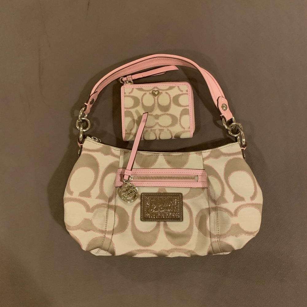 Coach Poppy hand bag and matching wallet
